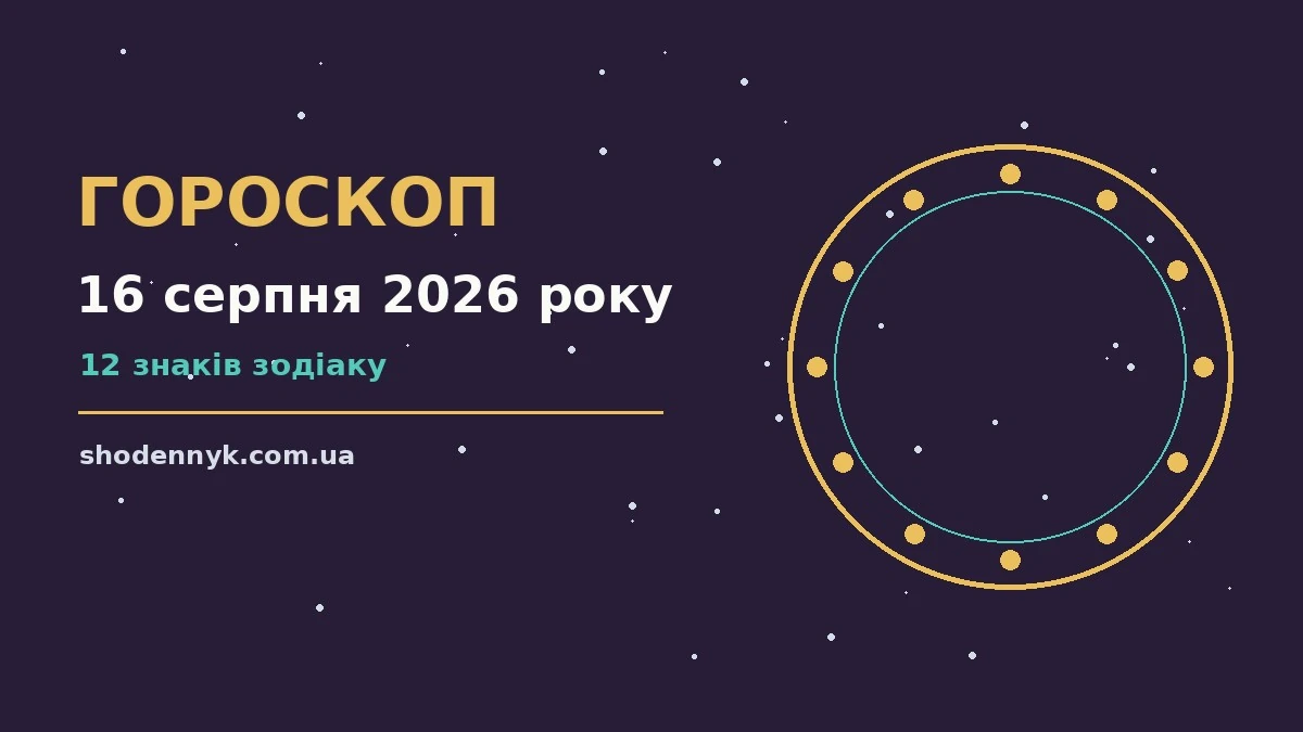 Гороскоп на 16 серпня 2026 року: важливі сигнали дня про фінанси та особисте життя