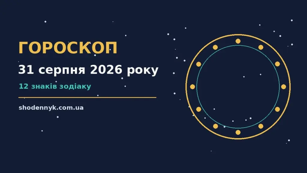 Гороскоп на 31 серпня 2026 року: важливі сигнали дня про фінанси та особисте життя