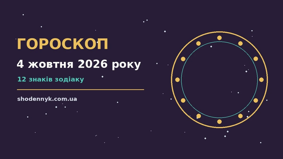 Щоденний гороскоп на 4 жовтня 2026 року, знаки Зодіаку, фінанси та домовленості