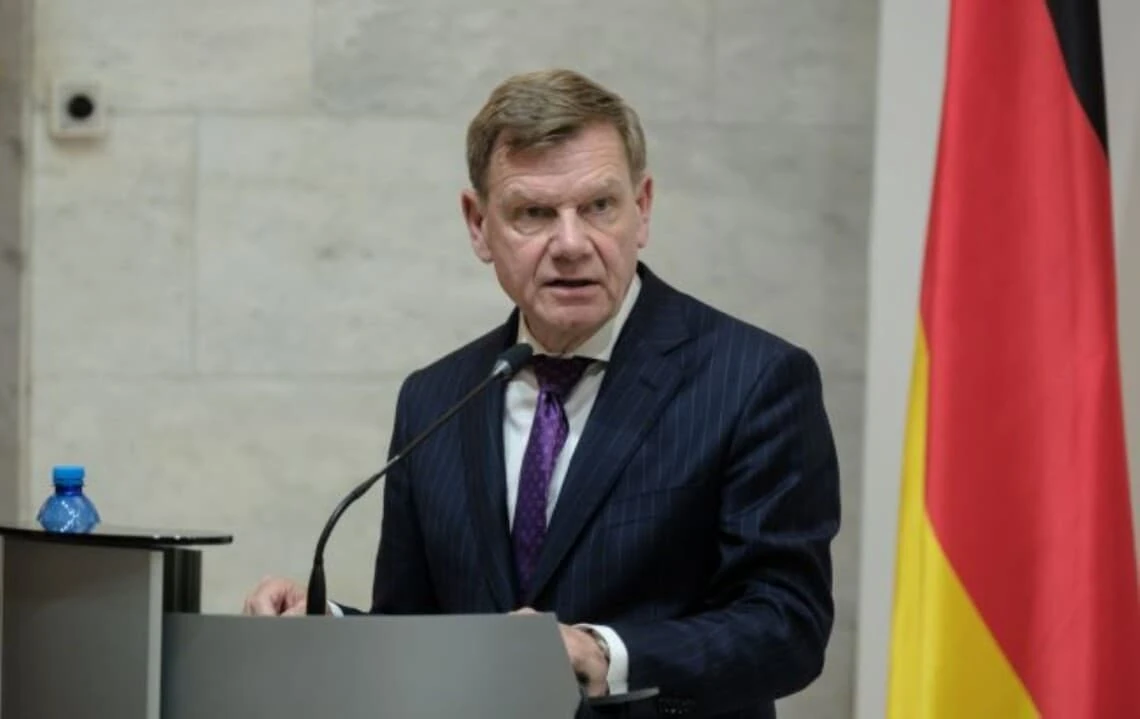 Міністр закордонних справ Німеччини Йоганн Вадефуль під час виступу щодо Starlink для України