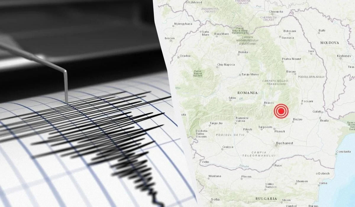 Мапа землетрусу в Румунії 19 жовтня від Institutul Național de Cercetare-Dezvoltare pentru Fizica Pământului.